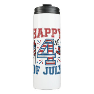 Bouteilles Isothermes Joyeux 4 juillet Design vectoriel vintage patrioti
