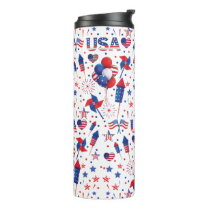 Bouteilles Isothermes Joyeux 4 juillet Red Blue Cute Party