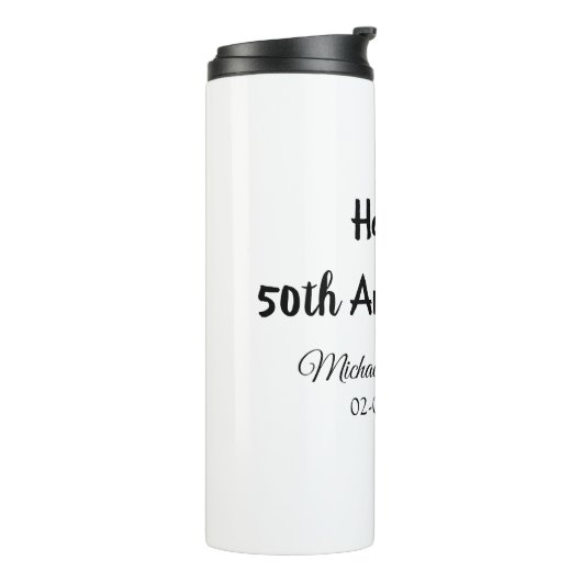 Bouteilles Isothermes Joyeux 50e anniversaire ajouter nom du couple date (Tourné sur la gauche)