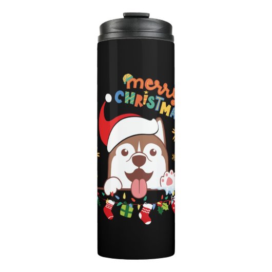 Bouteilles Isothermes Joyeux Abris de Noël (Devant)