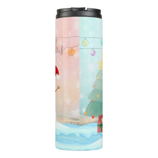 Bouteilles Isothermes Joyeux bonhomme de neige à Noël (Dos)