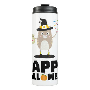 Bouteilles Isothermes Joyeux chat sorcier Halloween