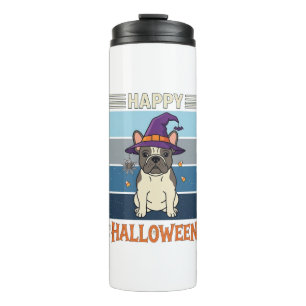Bouteilles Isothermes Joyeux Halloween Bouledogue Français Sorcière Toil