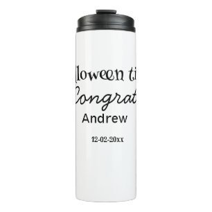 Bouteilles Isothermes Joyeux Halloween félicitations nom date année dipl
