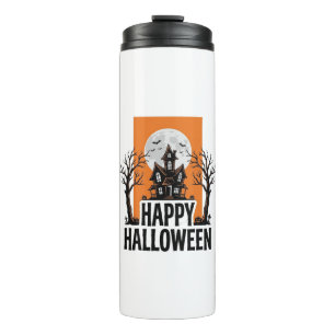 Bouteilles Isothermes Joyeux Halloween Maison Hantée Graphique Vintage_1