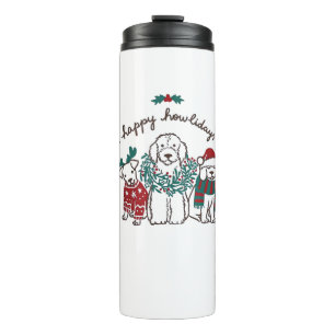 Bouteilles Isothermes Joyeux Howlidays Funny Chien cadeau de Noël