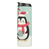 Bouteilles Isothermes Joyeux manchots enneigés de Noël (Tourné sur la droite)