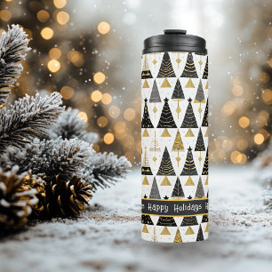 Bouteilles Isothermes Joyeux Motif de Noël en or noir #25 ID1009