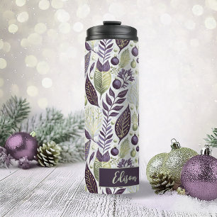 Bouteilles Isothermes Joyeux Motif de Noël vert violet #21 ID1009