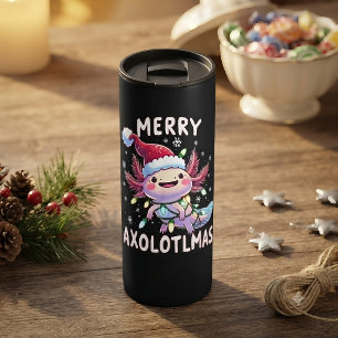 Bouteilles Isothermes Joyeux Noël Axolotl Lumières Axolotlmas Arbre