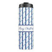 Bouteilles Isothermes Joyeux Noël Bleu rayé (Devant)