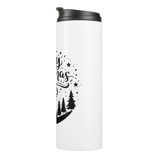 Bouteilles Isothermes Joyeux Noël classique Cerfs et Arbre Design Art (Tourné sur la droite)