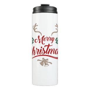Bouteilles Isothermes Joyeux Noël Design Vintage Rouge et vert