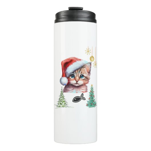 Bouteilles Isothermes Joyeux Noël miaou ! (Devant)