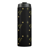 Bouteilles Isothermes Joyeux Noël Mini Gold Star Motifs en noir (Devant)