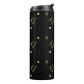 Bouteilles Isothermes Joyeux Noël Mini Gold Star Motifs en noir (Tourné sur la gauche)