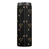 Bouteilles Isothermes Joyeux Noël Mini Gold Star Motifs en noir (Dos)