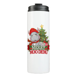Bouteilles Isothermes Joyeux Noël Moo Deng Noël Baby Hippo Sant