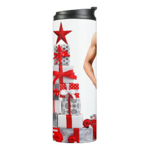 Bouteilles Isothermes Joyeux Noël SlipperyJoe rouge blanc argent cadeau