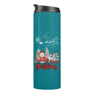 Bouteilles Isothermes Joyeux Noël Vintage Red Père Noël Truck Cadeaux