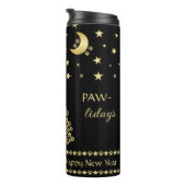 Bouteilles Isothermes Joyeux Pawlidays, Or brillant Paw sapin de Noël (Tourné sur la droite)