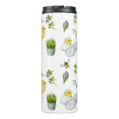 Bouteilles Isothermes Joyeux poussin de Pâques et fleurs de printemps (Dos)
