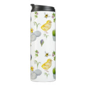 Bouteilles Isothermes Joyeux poussin de Pâques et fleurs de printemps (Tourné sur la droite)