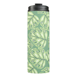 Bouteilles Isothermes jungle botanique sans couture motif en vert pastel