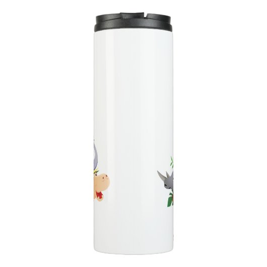 Bouteilles Isothermes Jungle Safari Animaux Forêt Aquarelle (Dos)