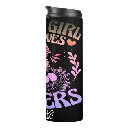 Bouteilles Isothermes Juste une fille qui aime les Peckers" - Poulet hum (Tourné sur la droite)