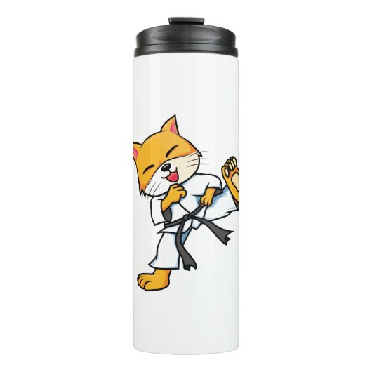 Bouteilles Isothermes Karate Cat Cartoon Drôle (Devant)