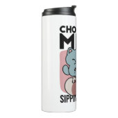 Bouteilles Isothermes Kawaii Chocolate Milk Cat – Cozy Drink & Cuteness  (Tourné sur la gauche)