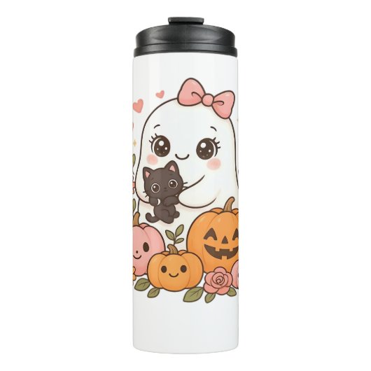 Bouteilles Isothermes Kawaii Ghost Halloween Chat noir Citrouille Chat c (Devant)