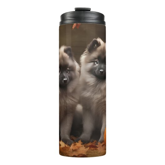 Bouteilles Isothermes Keeshond Chiot Automne Citrouille délice (Devant)