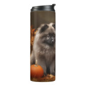 Bouteilles Isothermes Keeshond Chiot Automne Citrouille délice (Tourné sur la gauche)