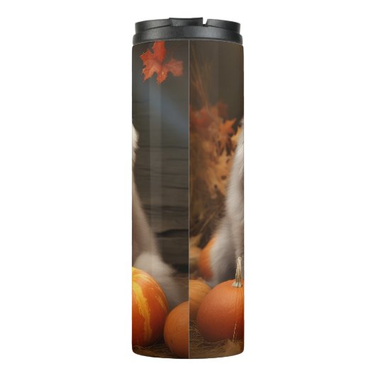 Bouteilles Isothermes Keeshond Chiot Automne Citrouille délice (Dos)