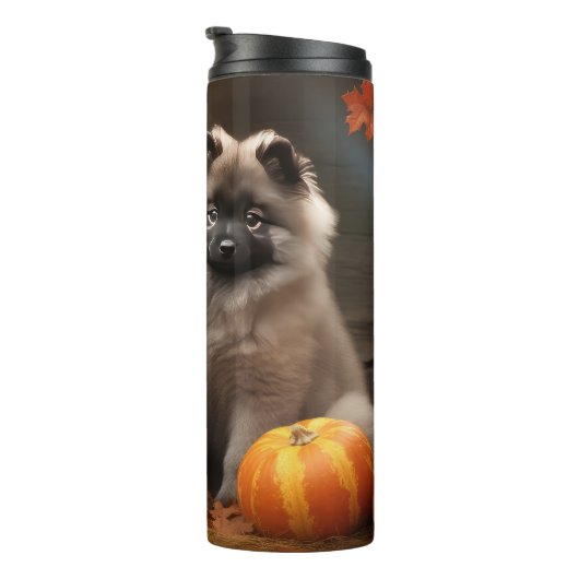 Bouteilles Isothermes Keeshond Chiot Automne Citrouille délice (Tourné sur la droite)