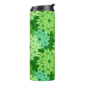 Bouteilles Isothermes Kimono floral moderne Impression, Vert citron (Tourné sur la gauche)