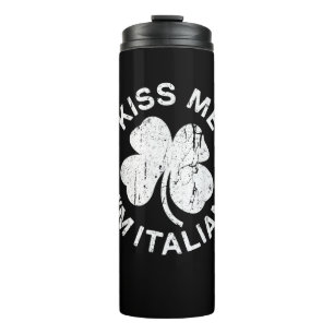 Bouteilles Isothermes Kiss Me Je suis Italien T-shirt Saint Patrick Day