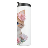 Bouteilles Isothermes Kitten avec Fleurs Féline Whimsical (Tourné sur la droite)