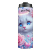 Bouteilles Isothermes Kitty éthéré : Roses, rêves, yeux bleus (Devant)