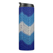 Bouteilles Isothermes knitted fabric with striped figures blue and white (Tourné sur la droite)