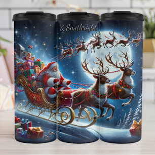 Bouteilles Isothermes La course joyeuse de Santa dans le ciel