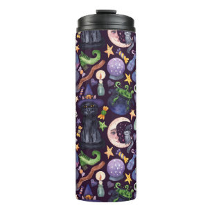 Bouteilles Isothermes La magie d'Halloween : motif à main foncé.