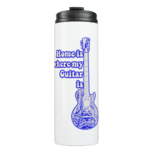 Bouteilles Isothermes La maison est là où est ma guitare. guitare bleue