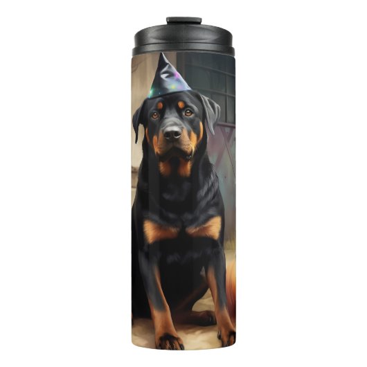Bouteilles Isothermes La peur de l'Halloween Citrouille de Rottweiler (Devant)