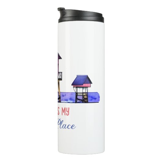 Bouteilles Isothermes La plage est mon endroit heureux (Tourné sur la droite)