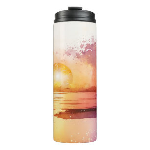 Bouteilles Isothermes La série de plage à l'aquarelle Design 3