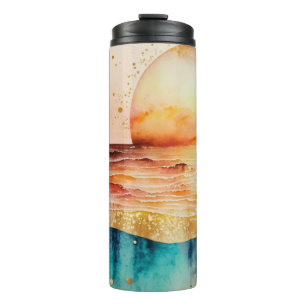 Bouteilles Isothermes La série de plage à l'aquarelle Design 3