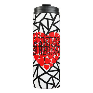 Bouteilles Isothermes La typographie de Chic Valentine's Red Heart "Amou